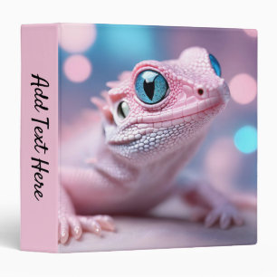 Little Pink Lizard with Big Blue Eyes Personal 3 Ring Binder