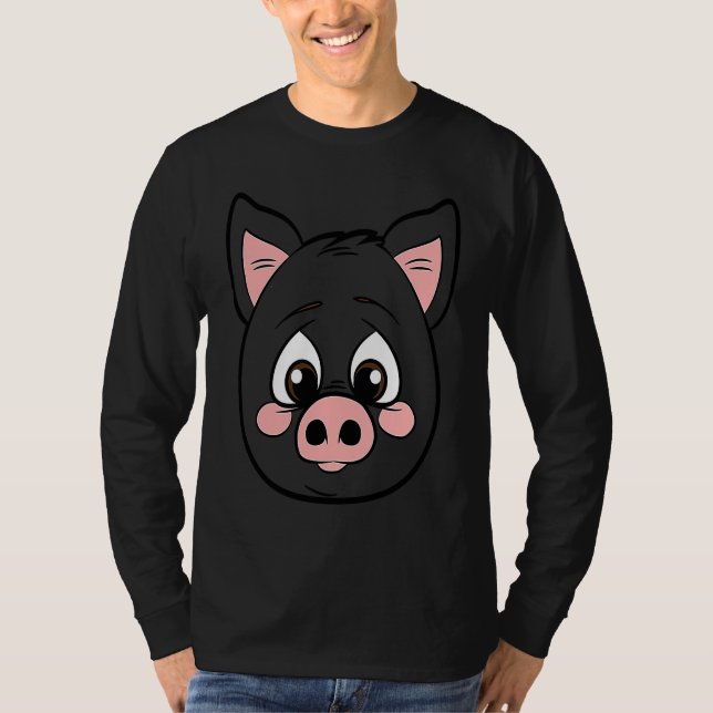 little pink piggy Lazy Halloween Carnival Costume  T-Shirt (Front)