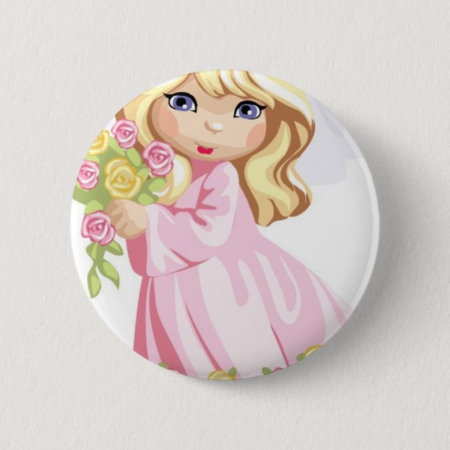 Little Pink Princess Pinback Button (Front)