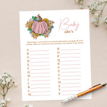 Little Pink Pumpkin ABCs Baby Shower Party Game Flyer