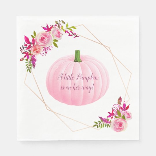Little Pink Pumpkin Baby Shower Napkins