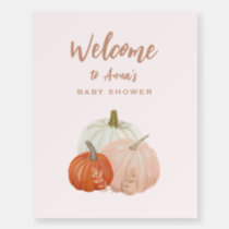 Little Pink Pumpkin Baby Shower Welcome Sign