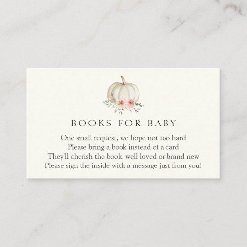 Little Pink Pumpkin Books for Baby  Enclosure Card