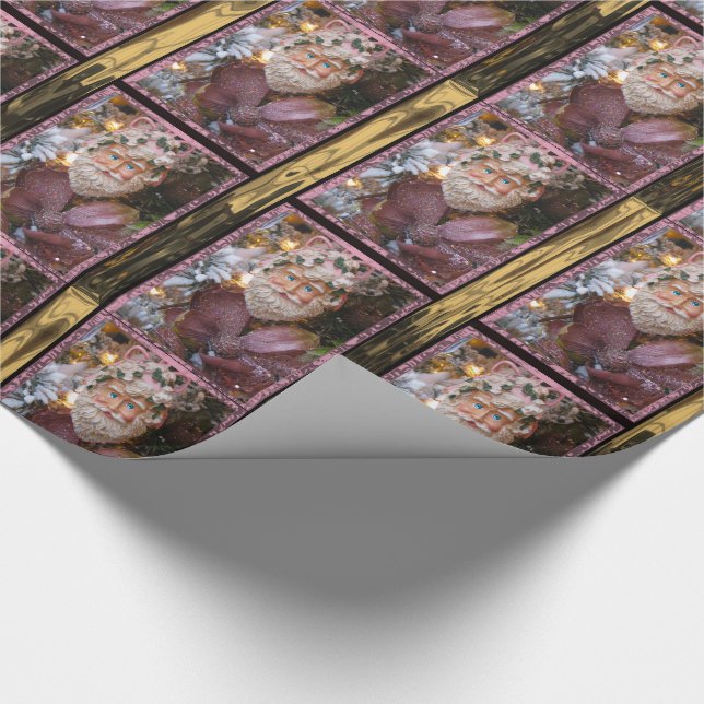 Little Pink Santa Gala Wrapping Paper (Corner)