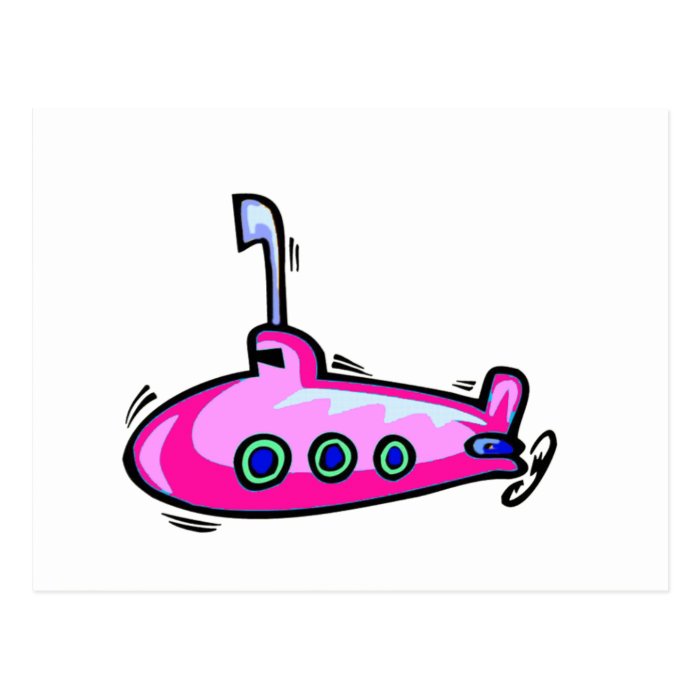 Little Pink Submarine Postcard