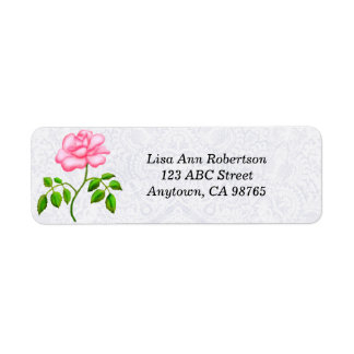 Little Pink Tea Rose Address Labels