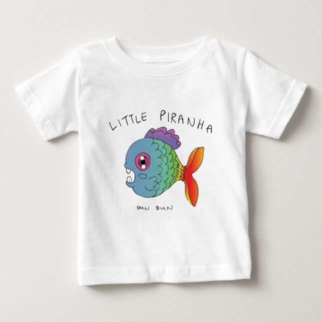 Little Piranha Baby T-Shirt (Front)