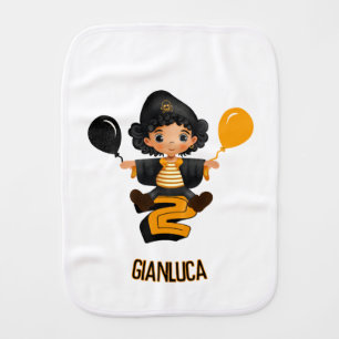 Little pirate  baby burp cloth