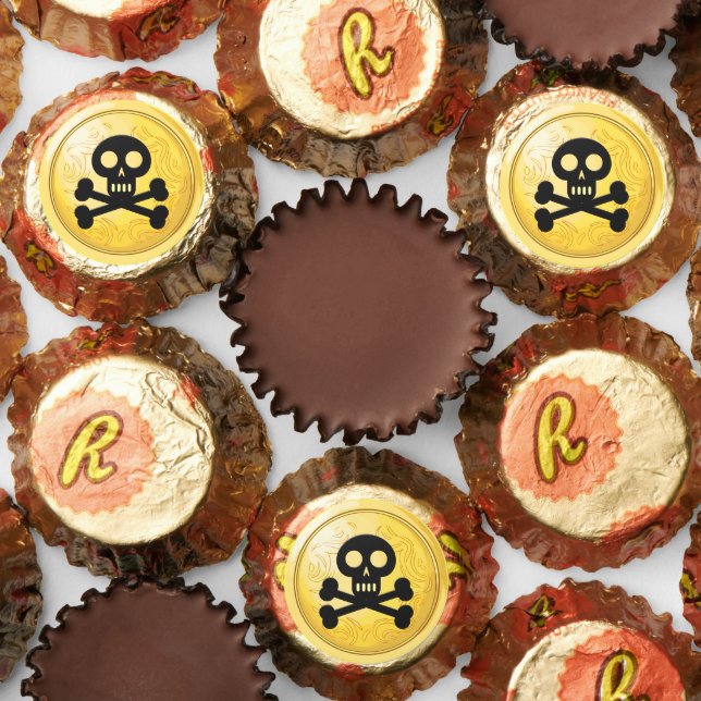 Little Pirate Jolly Roger Crossbones Coin Birthday Reese's Peanut Butter Cups (Assorted)