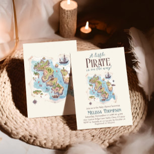 Little Pirate Nautical It's Boy Baby Shower Invitation