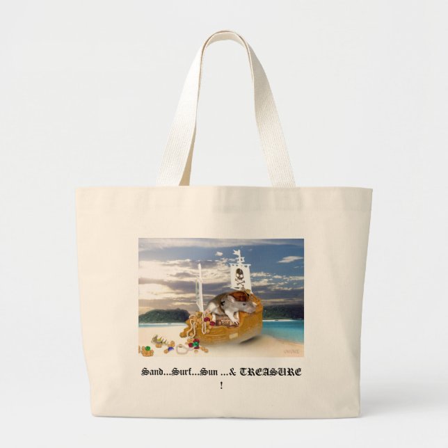 Little Pirate Rat Beach Tote (Front)