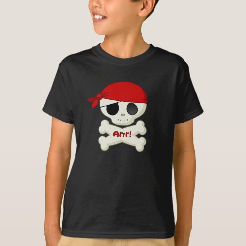 Little Pirate Skull and Crossbones T_shirt