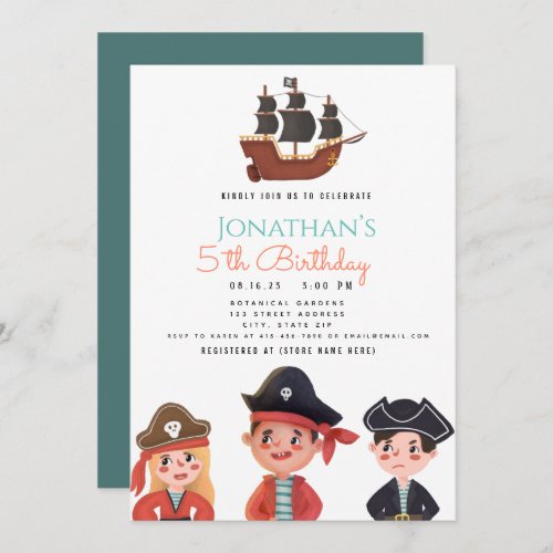 Little pirates of the 5st Birthday Announcement