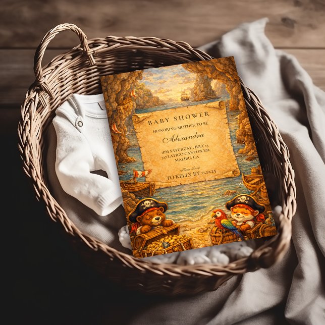 Little Pirates Treasure Voyage Baby Shower Invitation (Creator Uploaded)