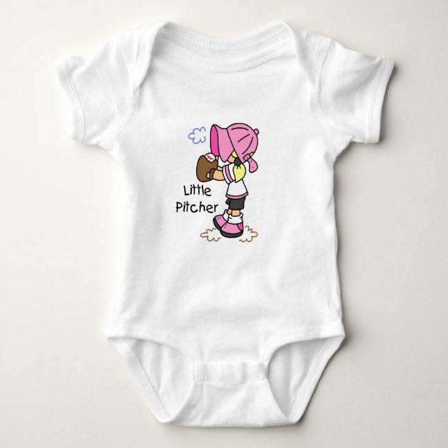 Little Pitcher Girls Baseball Tshirts and Gifts (Front)
