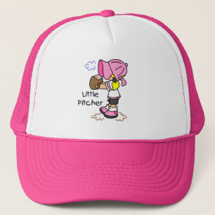 Little Pitcher Girls Baseball Tshirts and Gifts Trucker Hat