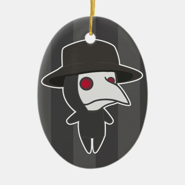 Little Plague Doctor Ceramic Ornament (Front)