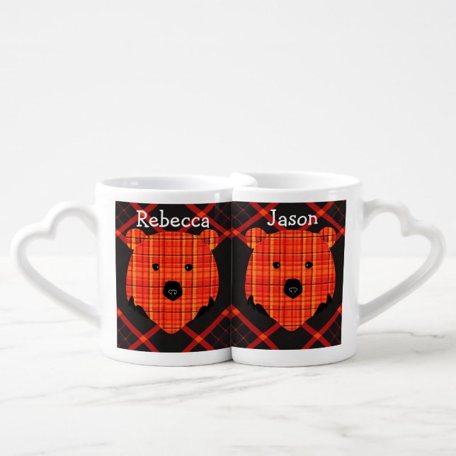 Little Plaid Story Book Bear Coffee Mug Set (Front Nesting)