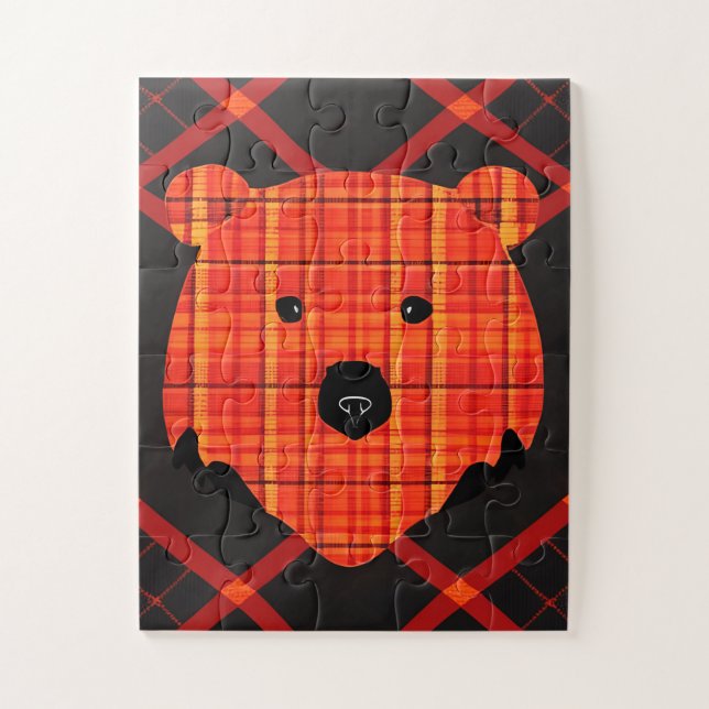 Little Plaid Story Book Bear Jigsaw Puzzle (Vertical)