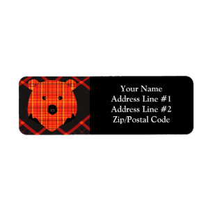 Little Plaid Story Book Bear Label