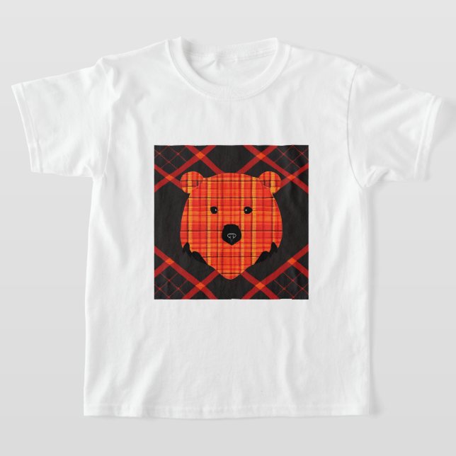 Little Plaid Story Book Bear T-Shirt (Laydown)