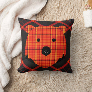 Little Plaid Story Book Bear Throw Pillow