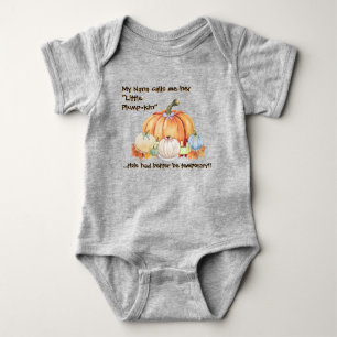 Little Plumpkin Funny Quote Fall Watercolor Baby Bodysuit