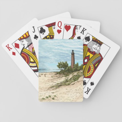 Little Point Sable Lighthouse Michigan Poker Cards