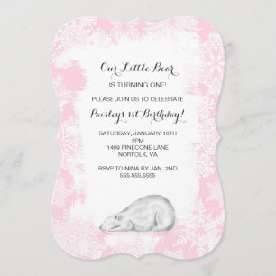 Little Polar Bear Winter Birthday Party Invite