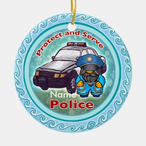 Little Police Cop custom name t_shirt Ceramic Ornament