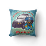 Little Police Cop custom name  Throw Pillow