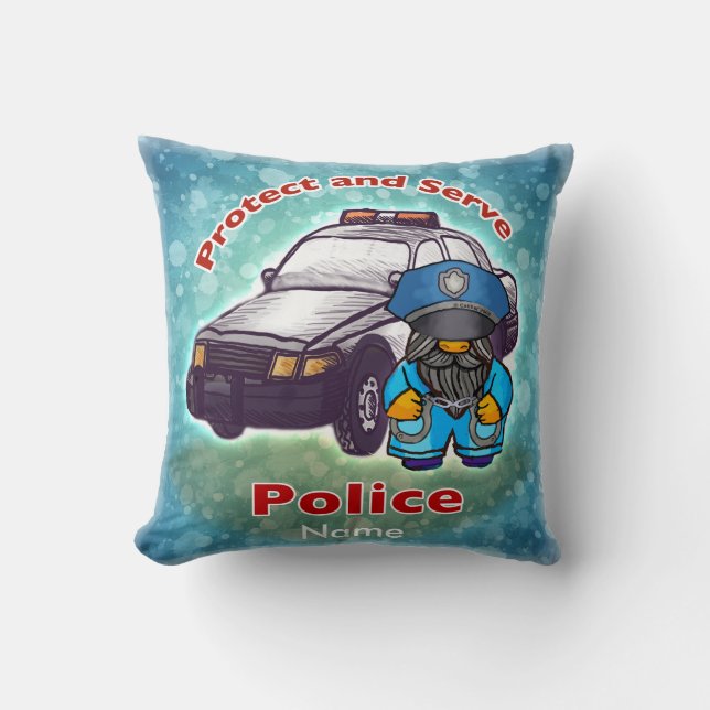 Little Police Cop  Throw Pillow (Front)