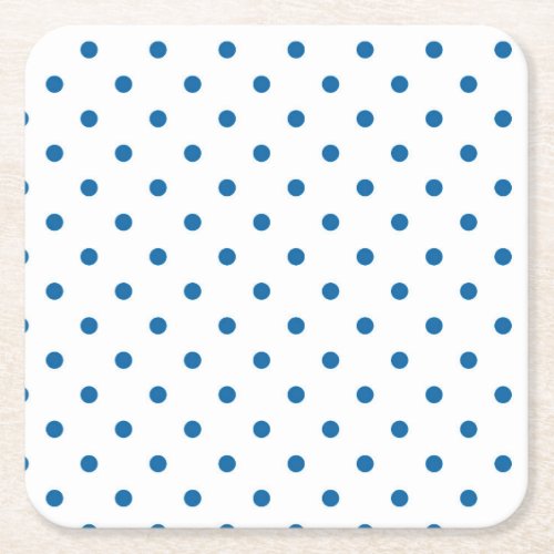 Little Polkadots _ Blue Square Paper Coaster