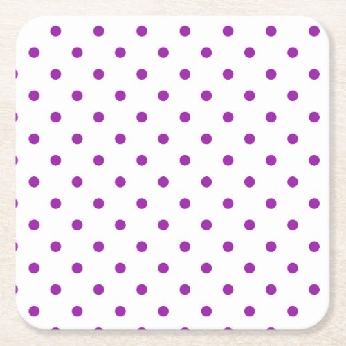 Little Polkadots _ Pink Square Paper Coaster