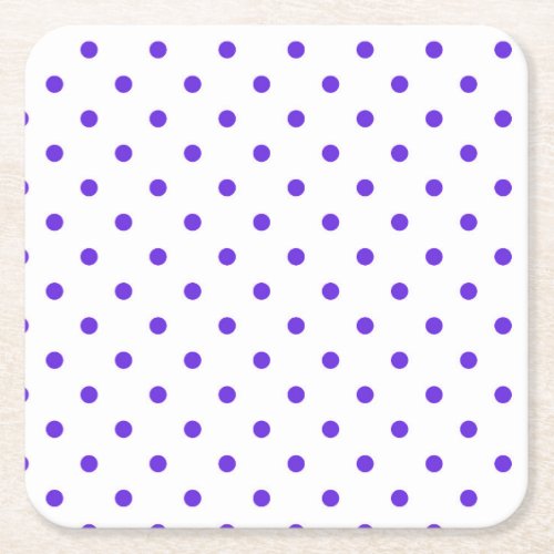 Little Polkadots _ Purple Square Paper Coaster