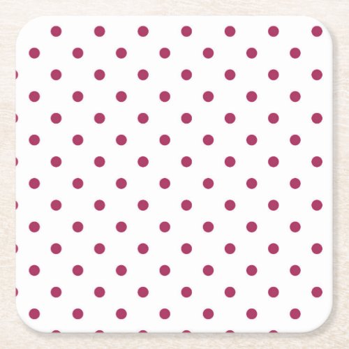 Little Polkadots _ Red Square Paper Coaster