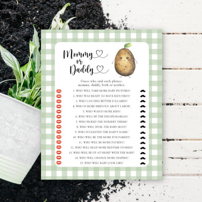 Little Potato - mommy or daddy baby shower game (Creator Uploaded)
