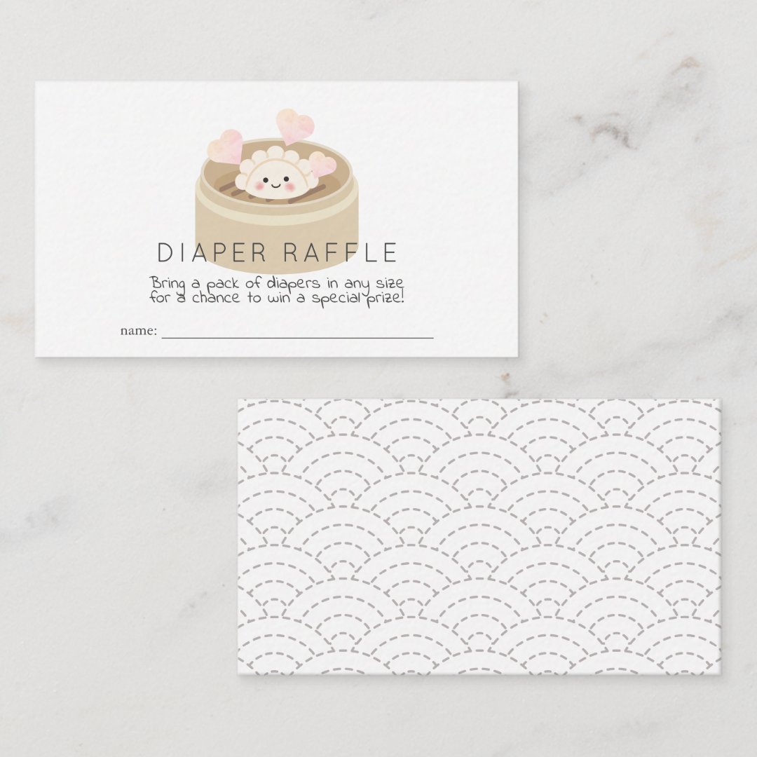 Little Potsticker Baby Shower Diaper Raffle Ticket Enclosure Card Zazzle