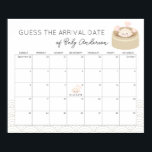 Little Potsticker Guess The Due Date Calendar Poster<br><div class="desc">This cute and kawaii gender-neutral baby shower guess the due date calendar poster features a potsticker with a smiling face in a chinese steamer on a white background. Personalize it for your needs. You can find matching products at my store.</div>