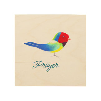 Little Prayer Bird Wood Wall Art