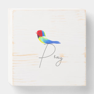 Little Prayer Bird Wooden Box Sign