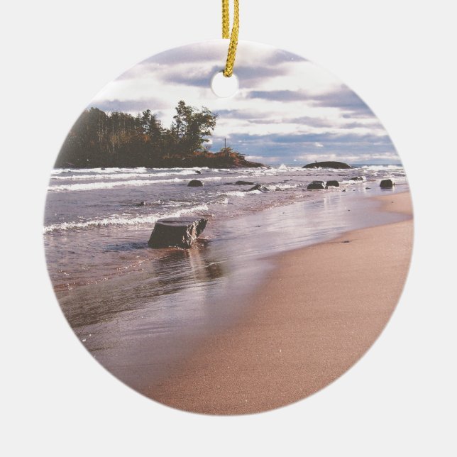 Little Presque Isle Ceramic Ornament (Front)