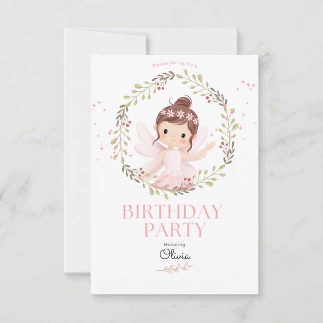 Little Pretty Ballerinas Ballet Birthday Party  Invitation (Front)