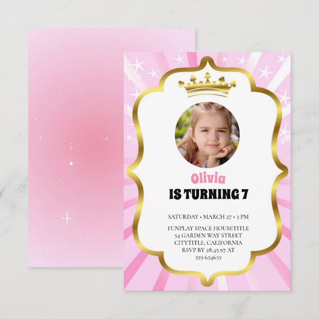 Little Pretty Ballerinas Ballet Birthday Party Invitation (Front/Back)