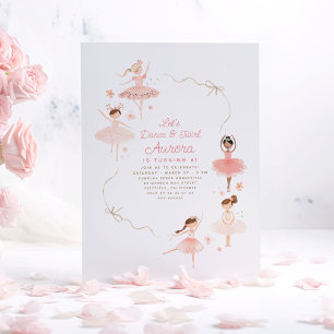 Little Pretty Ballerinas Ballet Birthday Party Invitation