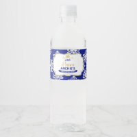 Little Prince 1st Birthday Party Royal Blue Favors Water Bottle Label
