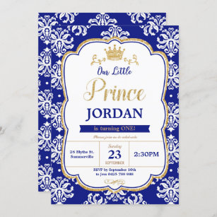 Mickey Mouse Prince First Birthday Invitation, 1st, First, Digital