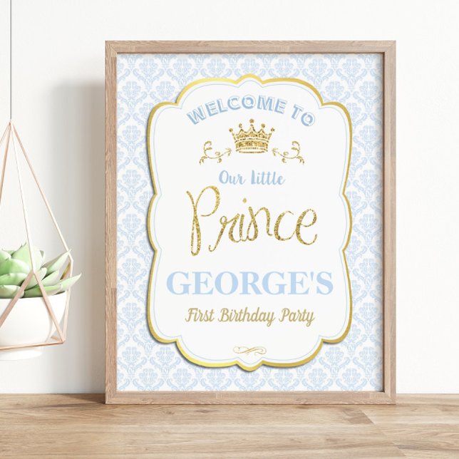 Little Prince 1st Birthday Welcome Sign Poster (Creator Uploaded)