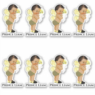 Little Prince Baby Boy Bee Black Yellow Sticker