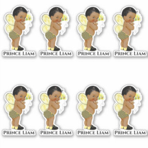 Little Prince Baby Boy Bee Black Yellow Sticker